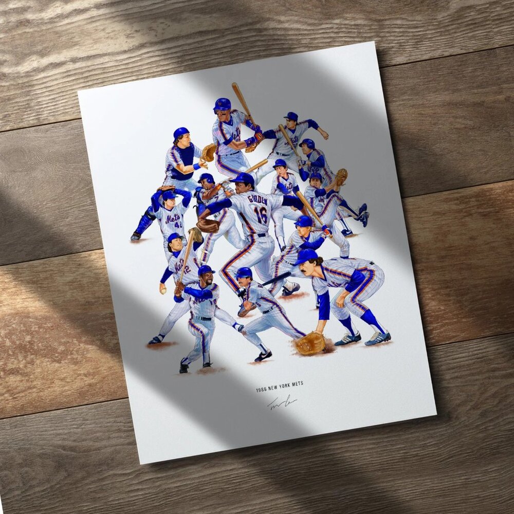 1986 New York Mets World Series Champions Ltd.Ed Lithograph
